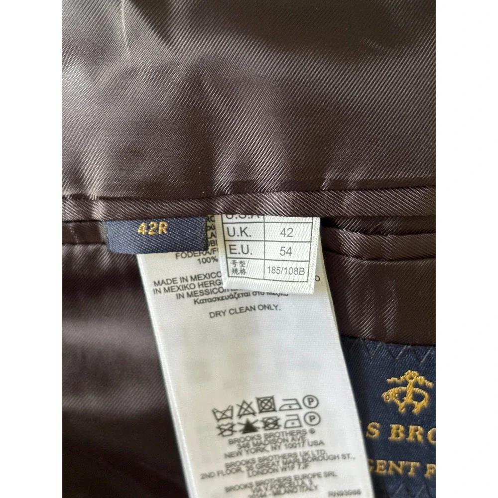 Brooks Brothers Regent Fit 42R Grey Herringbone 100% Wool Sport Coat Blazer